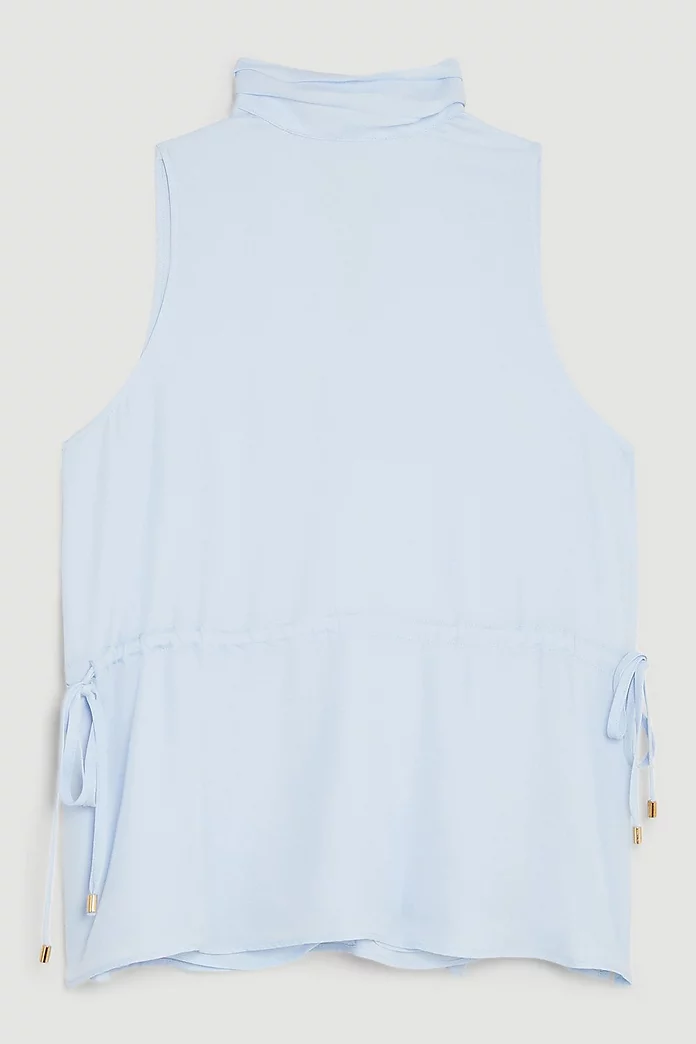 Georgette Woven Tie Neck Blouse | Karen Millen Georgette Woven Tie Neck Blouse | Karen Millen
